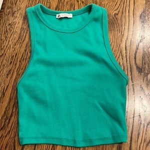 Green, Zara tank top; size medium